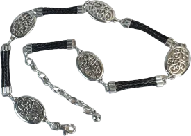 00's Silvertone Metal Filigree Chain Belt