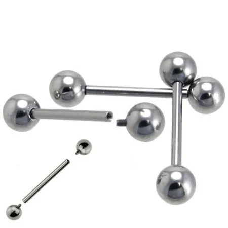 14G Internally Threaded Steel Barbell