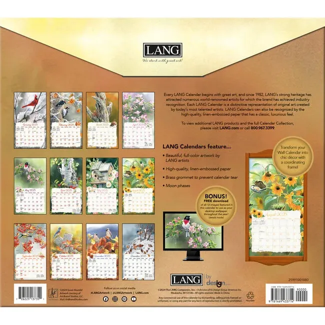 2025 Lang Wall Calendar Song Birds by Susan Bourdet