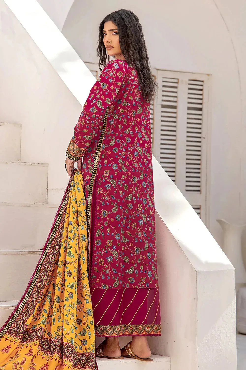 3PC Printed Unstitched Lawn Suit KLA-2411