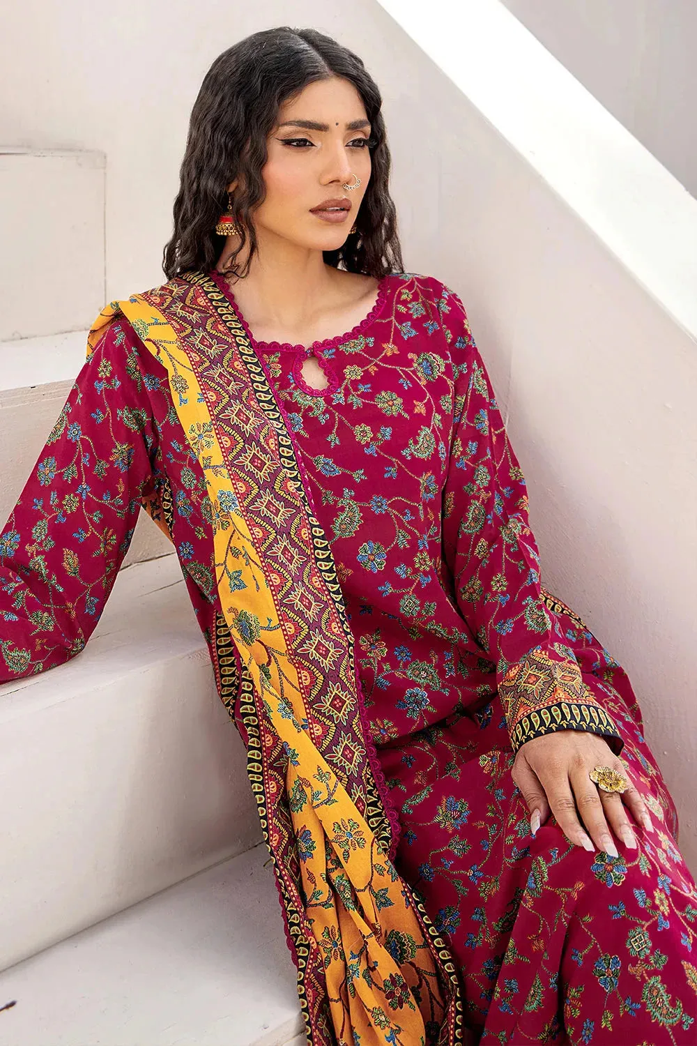 3PC Printed Unstitched Lawn Suit KLA-2411