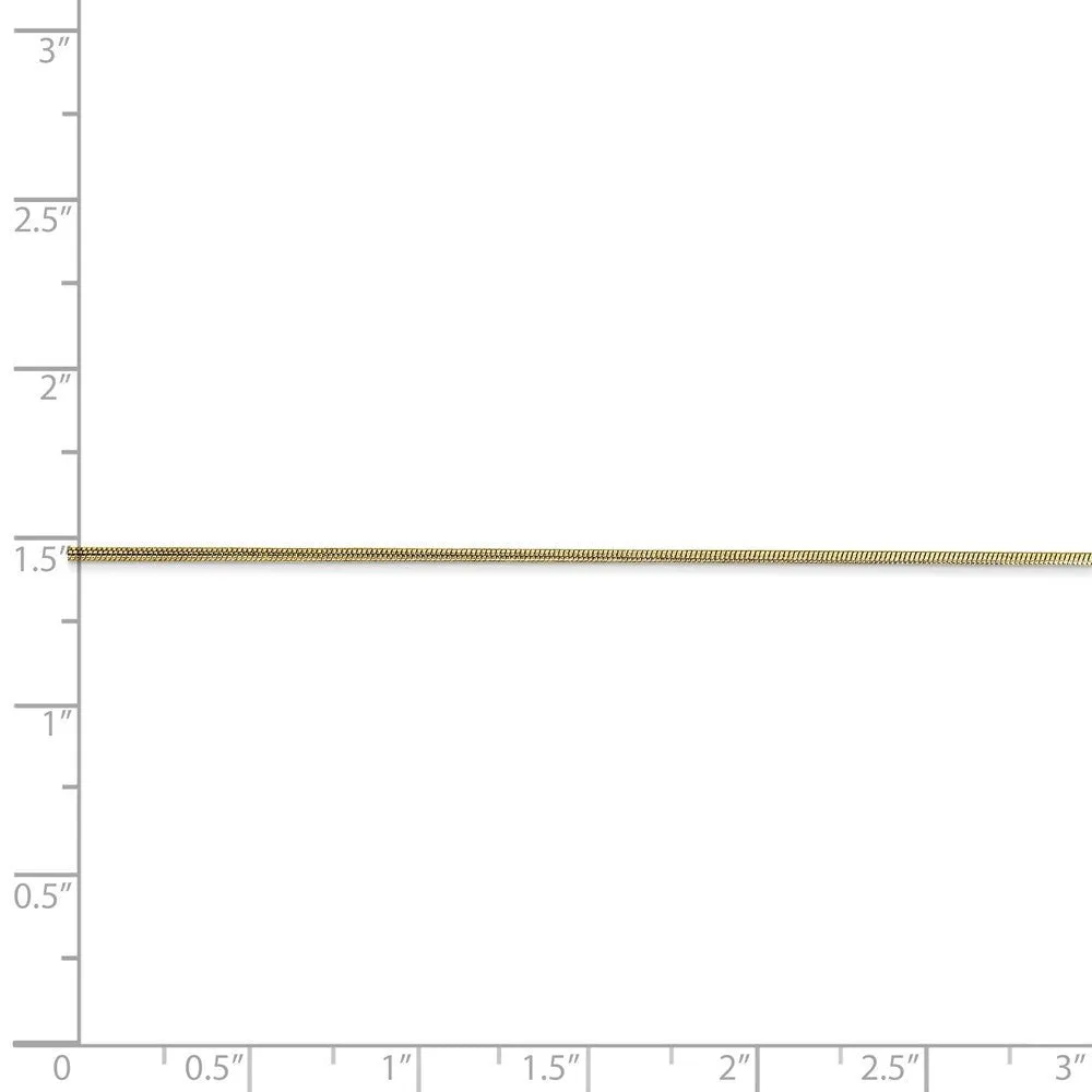 .90mm, 10 Karat Yellow Gold, Round Snake Chain - 18 inch