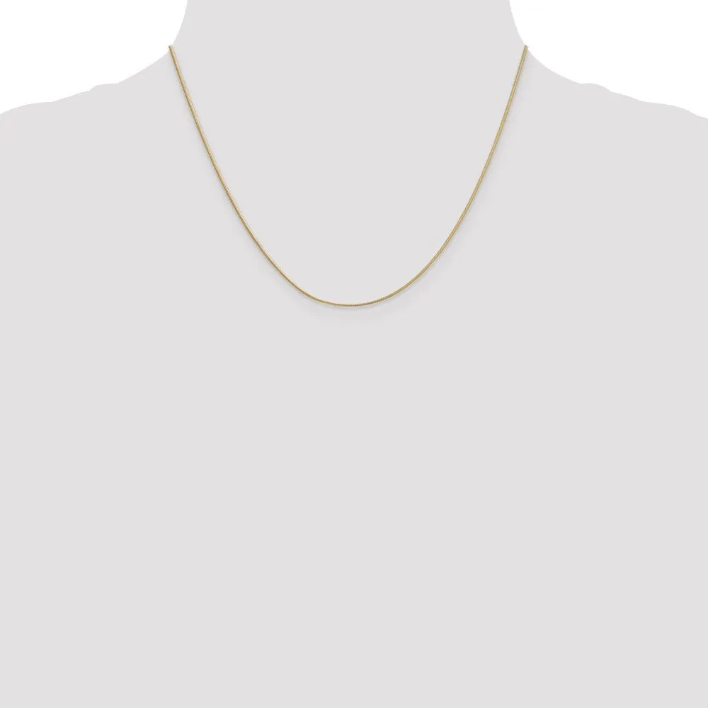 .90mm, 10 Karat Yellow Gold, Round Snake Chain - 18 inch