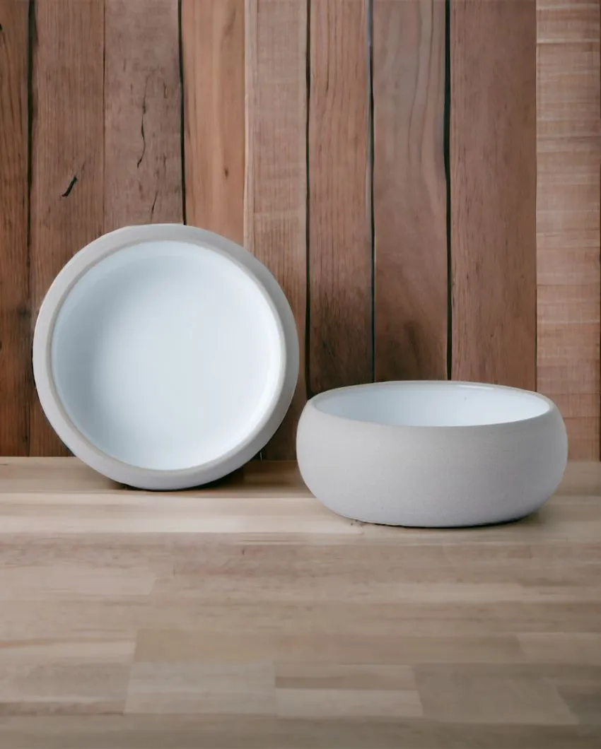 Aesthetic Design Ceramic Bowls | Set Of 2 | 5 x 5 inches