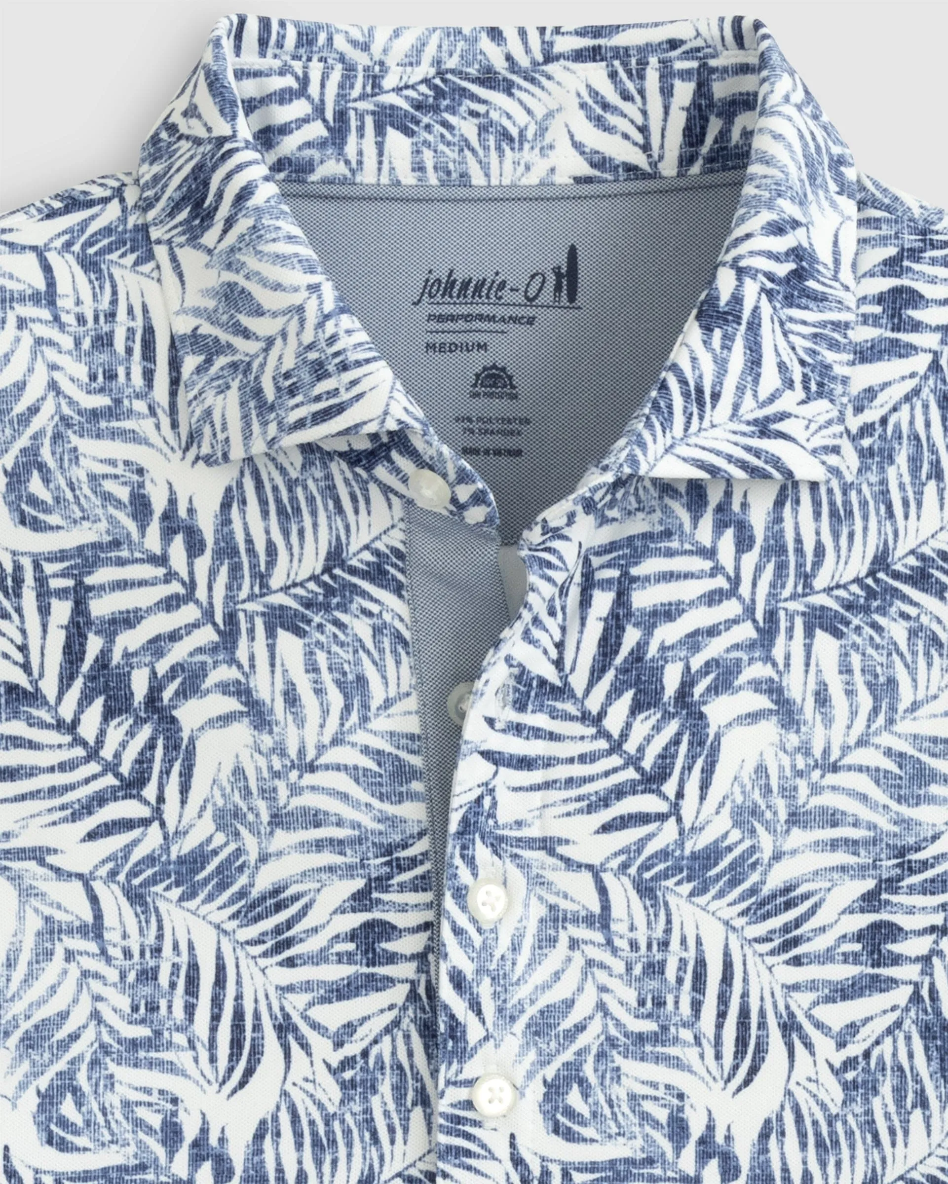 Aiken Printed Mesh Performance Polo- Lake