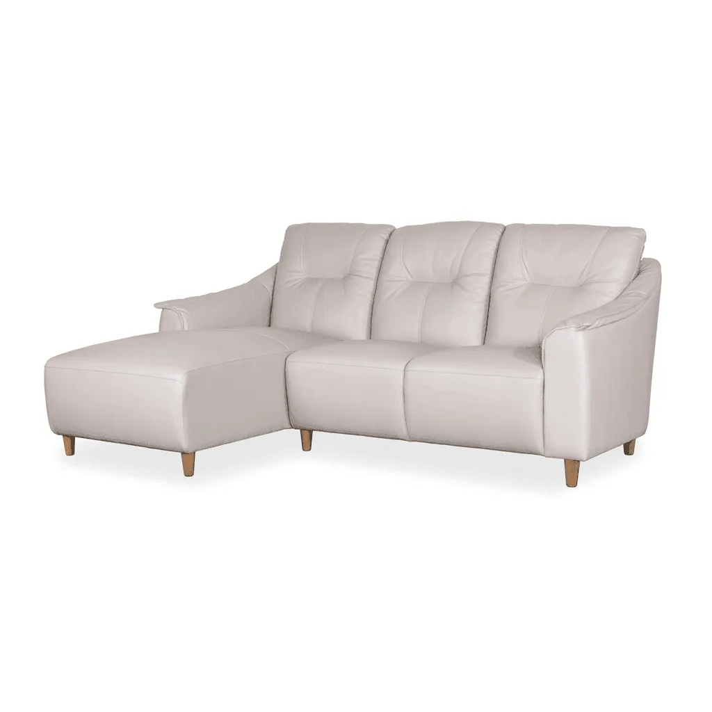 Alayna L-Shaped Genuine Leather Sofa