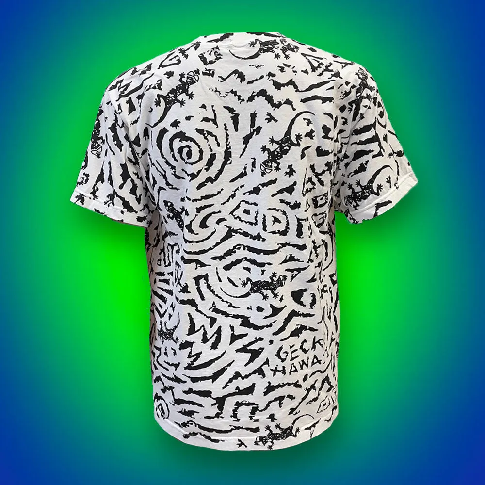 All Over Gecko Swirl White Tee