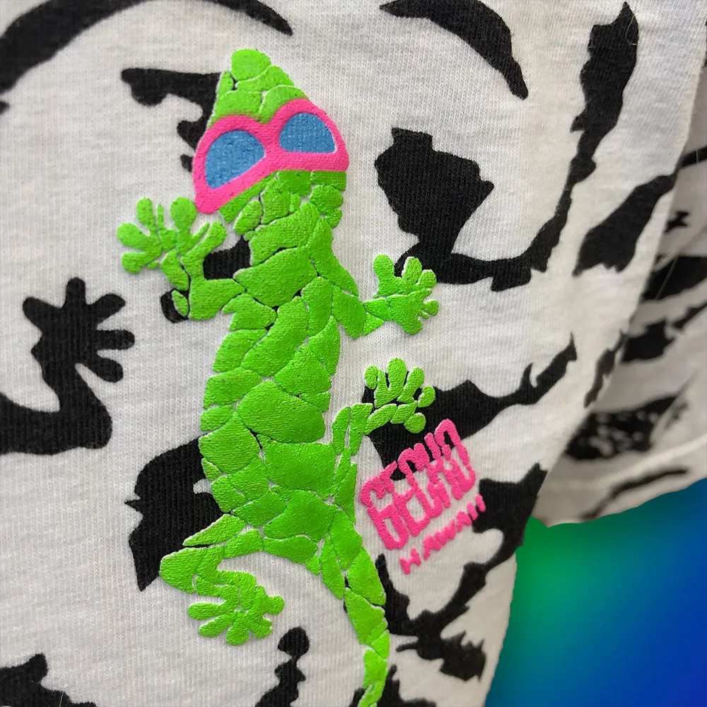 All Over Gecko Swirl White Tee