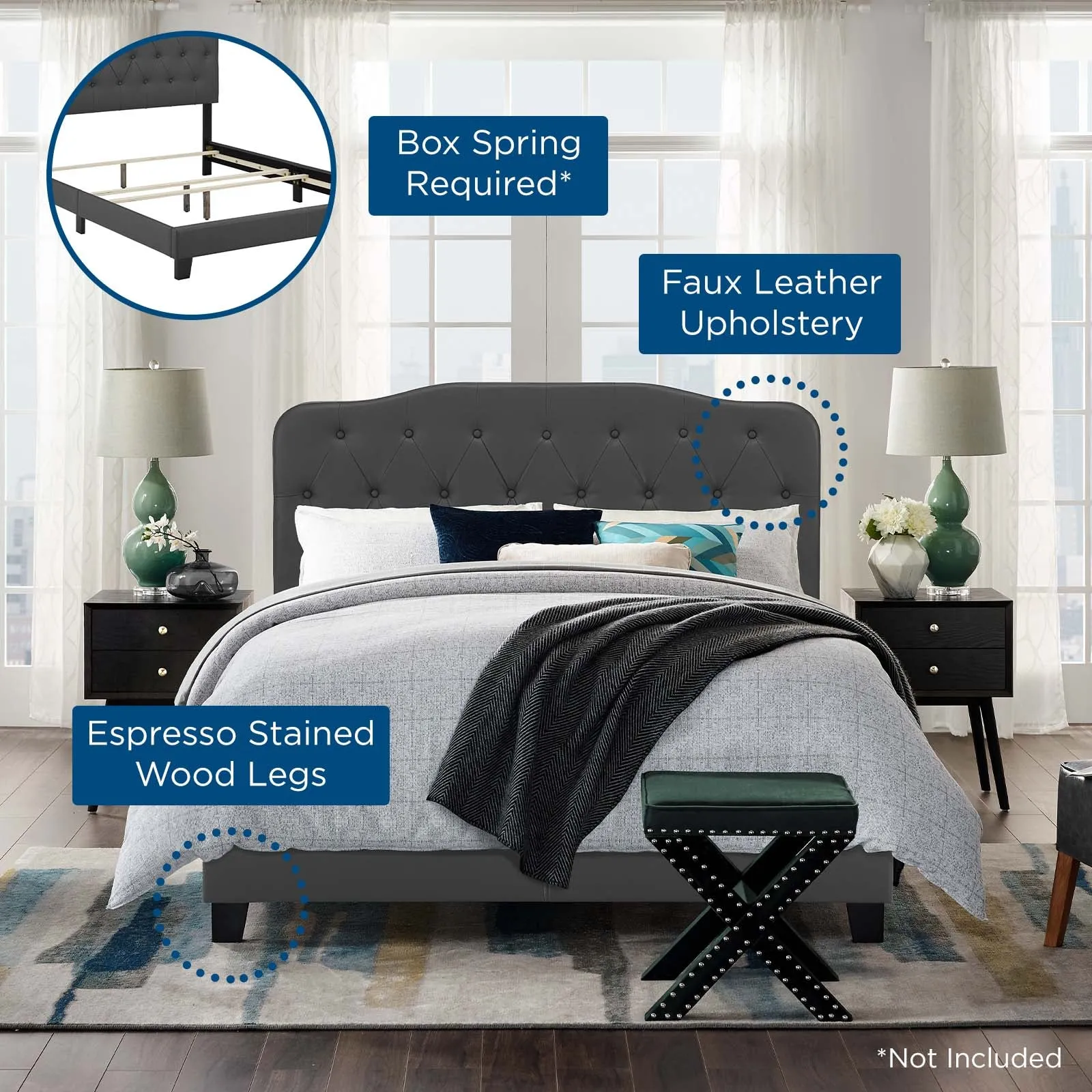 Amelia Faux Leather Bed