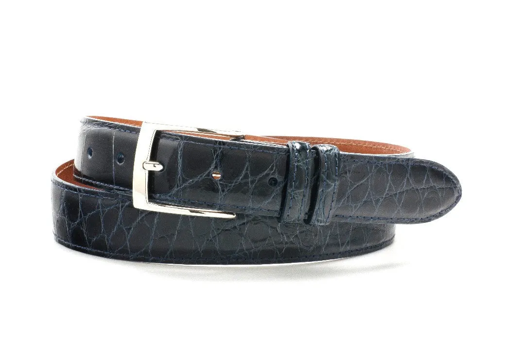 American Alligator Belt - Glossy 1 1/4" - 32mm (Grey)