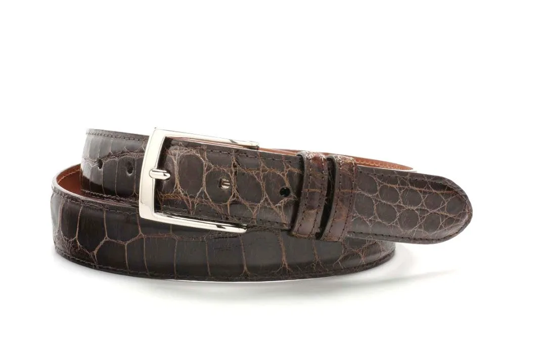 American Alligator Belt - Glossy 1 1/4" - 32mm (Grey)