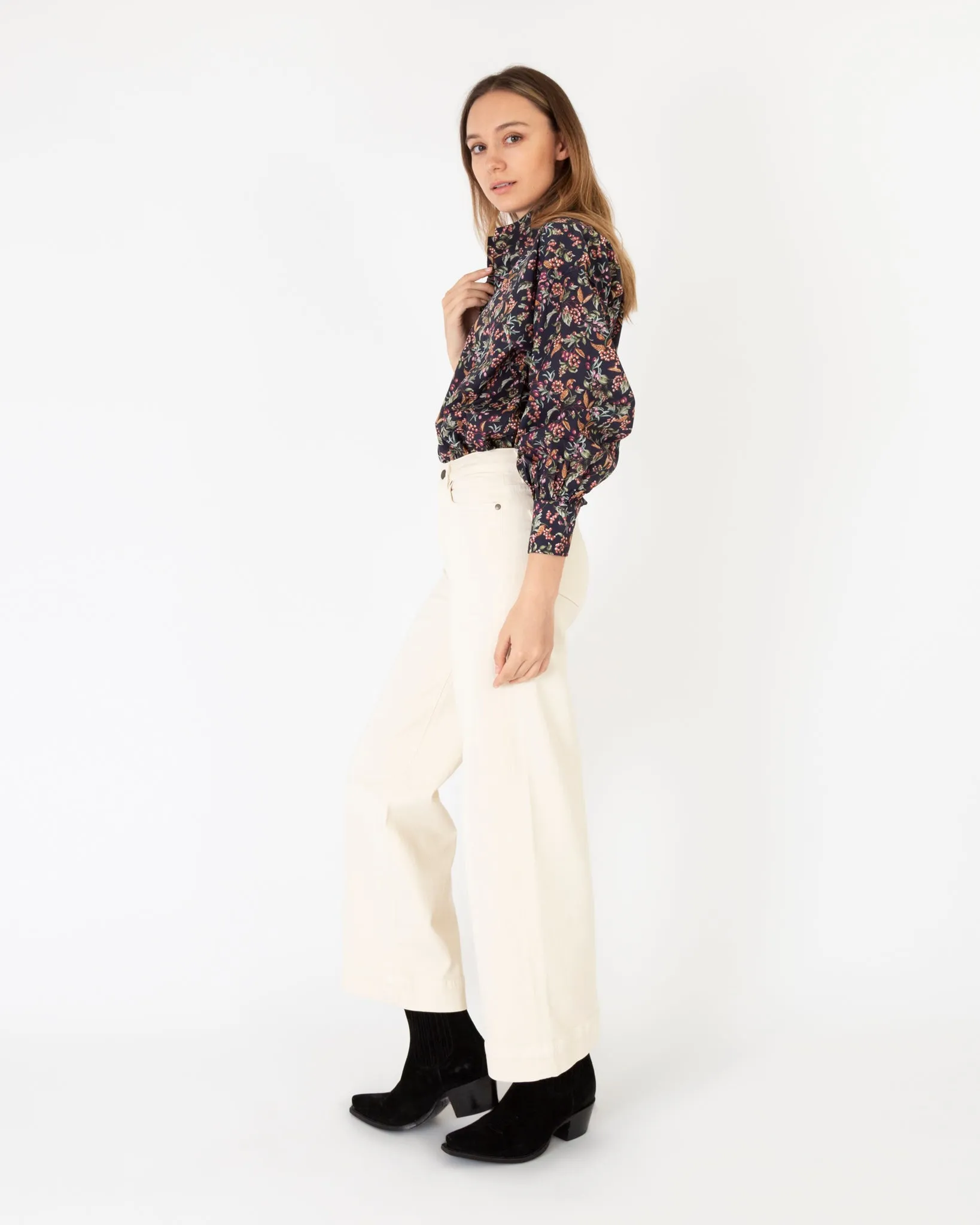 Anaya Popover Shirt in Berry Bittersweet Liberty Fabric