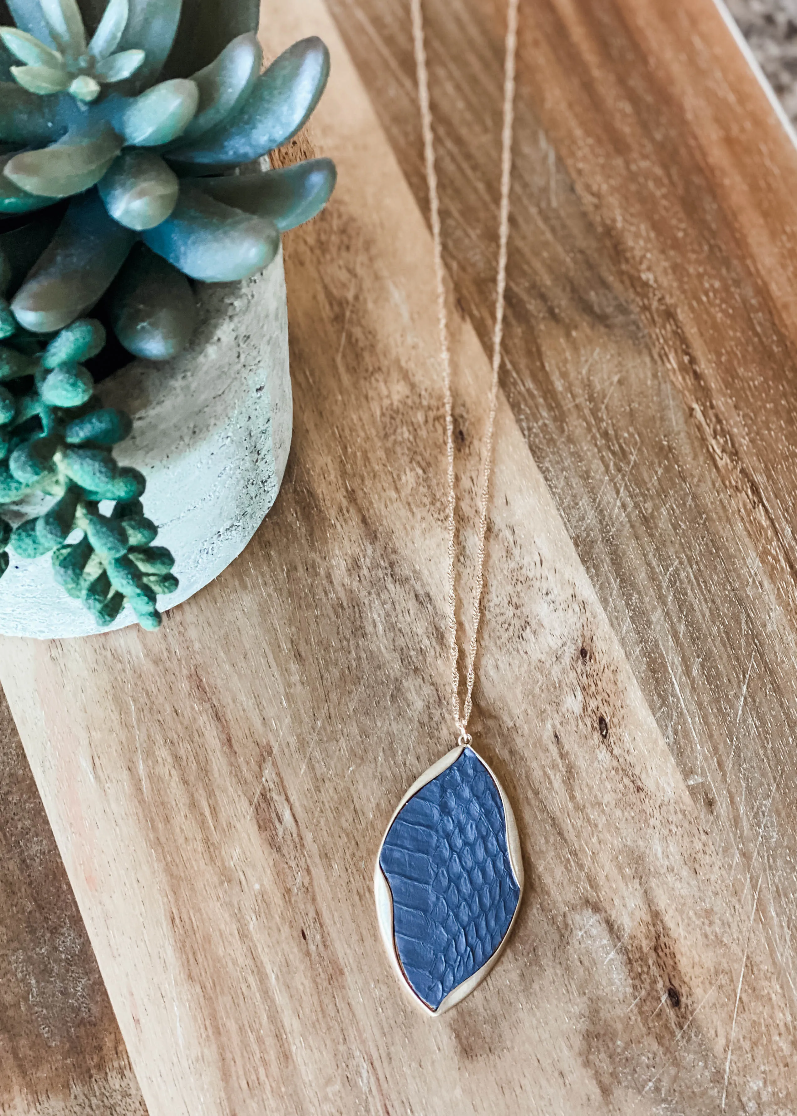 Animal Print Leather Pendant Necklace