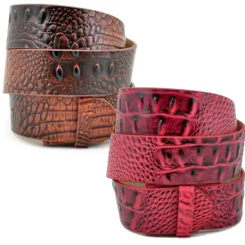 Anzell Women's Croco Print Leather Belt Strap