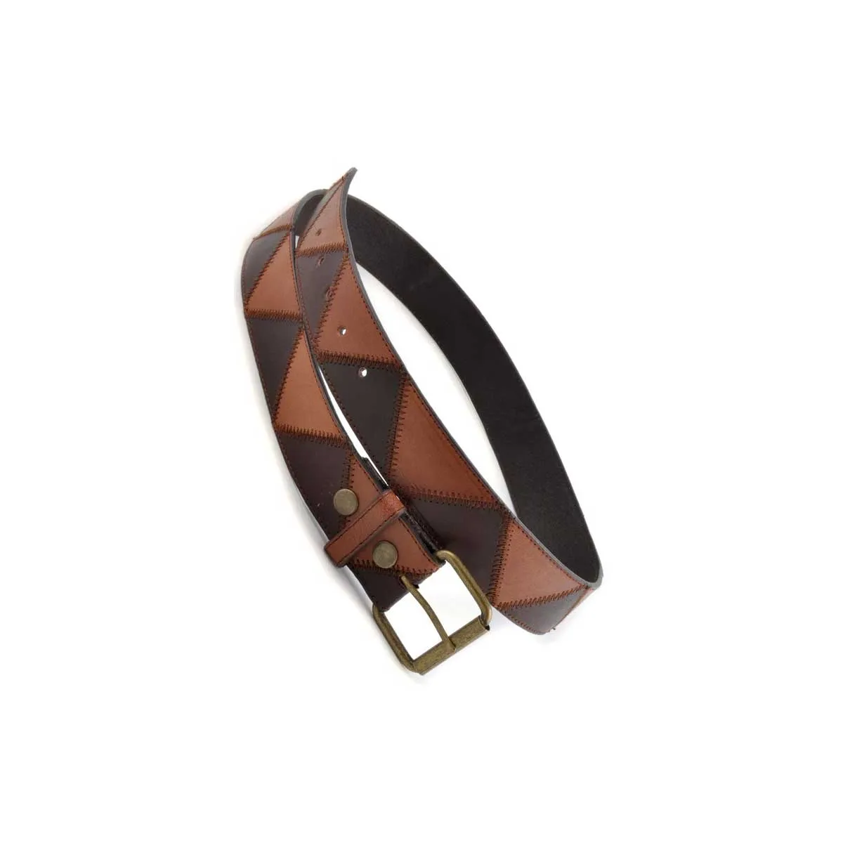 Anzell Women's Two Tone Genuine Leather Belt - Brown
