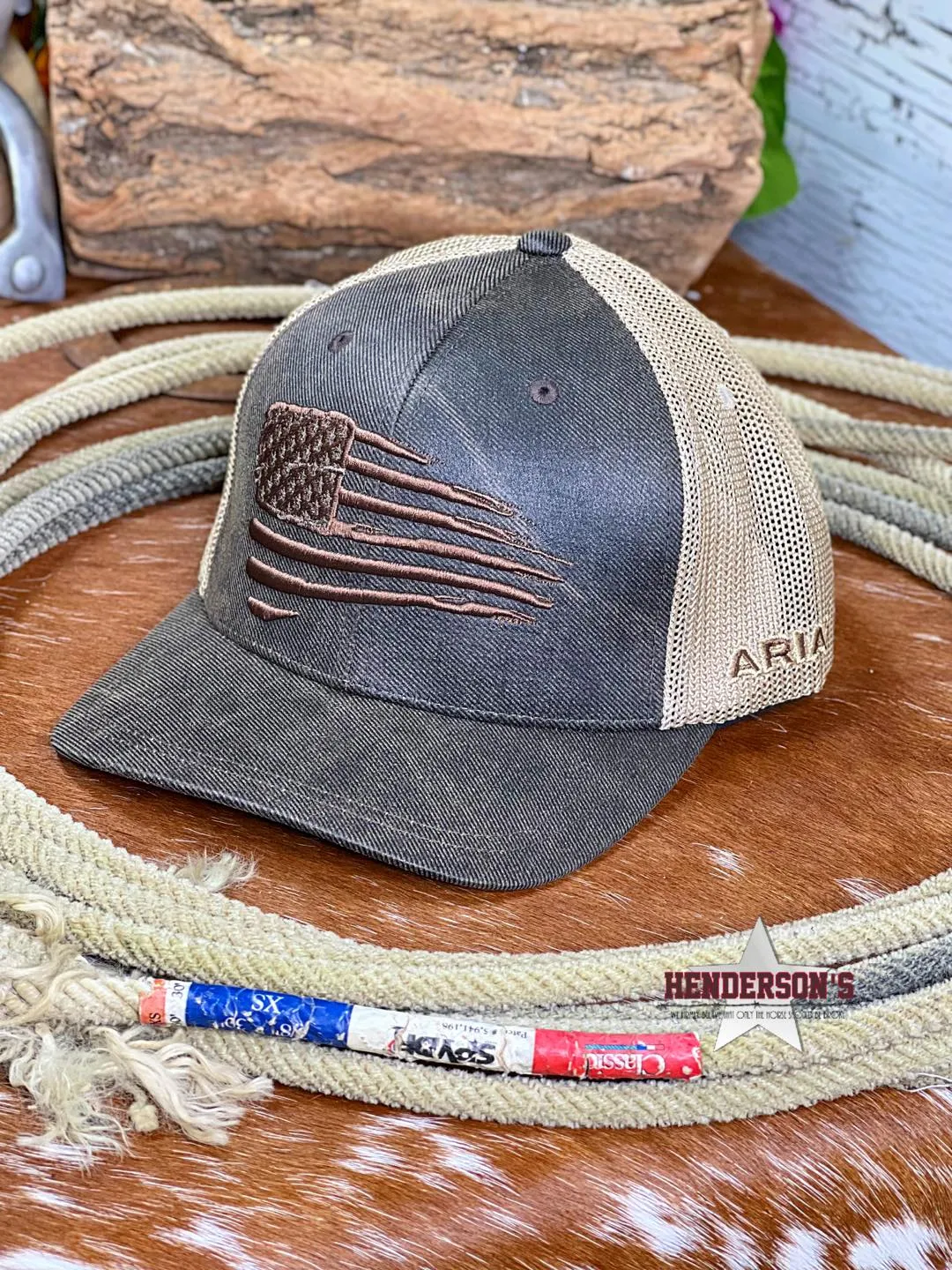 Ariat Oilskin Flag Ball Cap