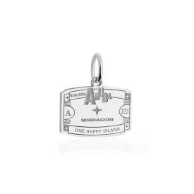 Aruba Passport Stamp Charm Silver