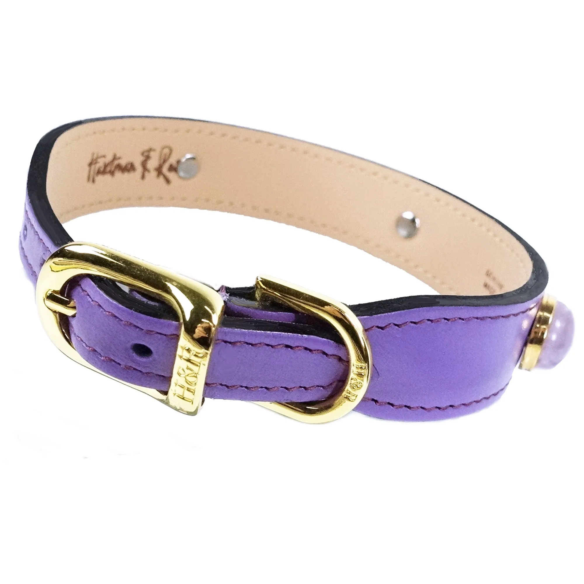 Au Naturale Dog Collar in Lavender Amethyst & Gold