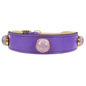 Au Naturale Dog Collar in Lavender Amethyst & Gold
