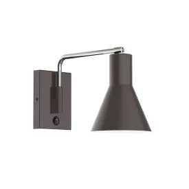 Axis Flare LED Swing Arm Wall Light in Architectural Bronze with Brushed Nickel Accents