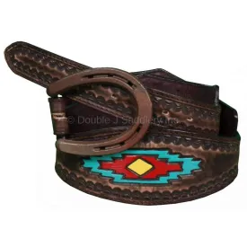 B803 - Brown Vintage Three Piece Belt