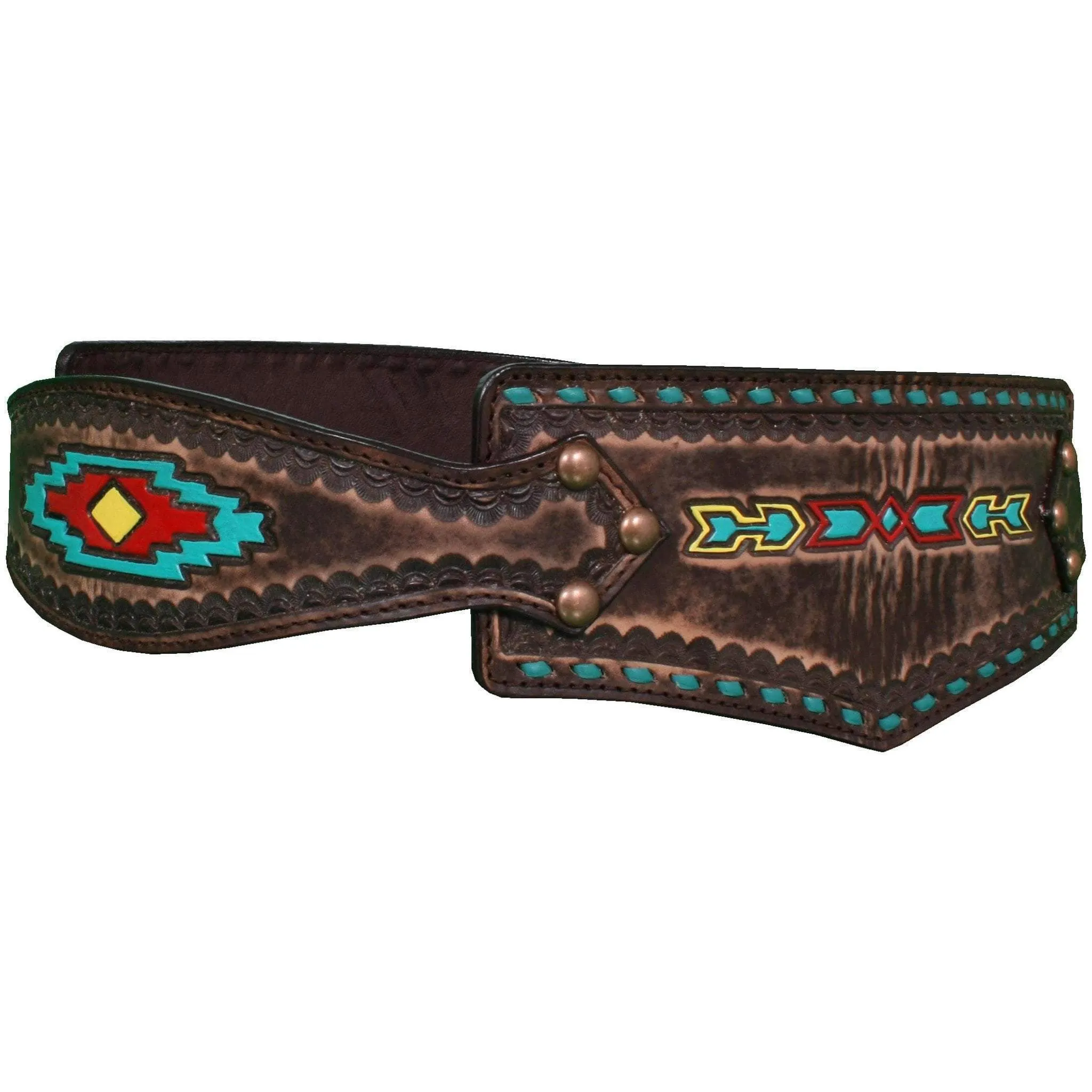 B803 - Brown Vintage Three Piece Belt