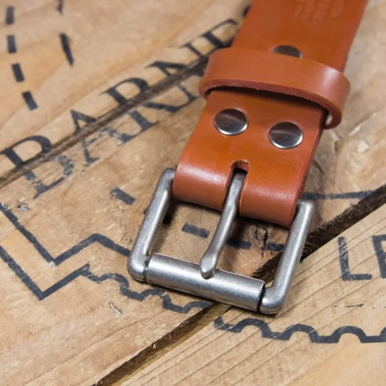 Barnes & Moore Roller Belt - Harness Tan/Nickel