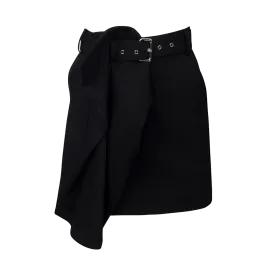 Belted Foldover Miniskirt
