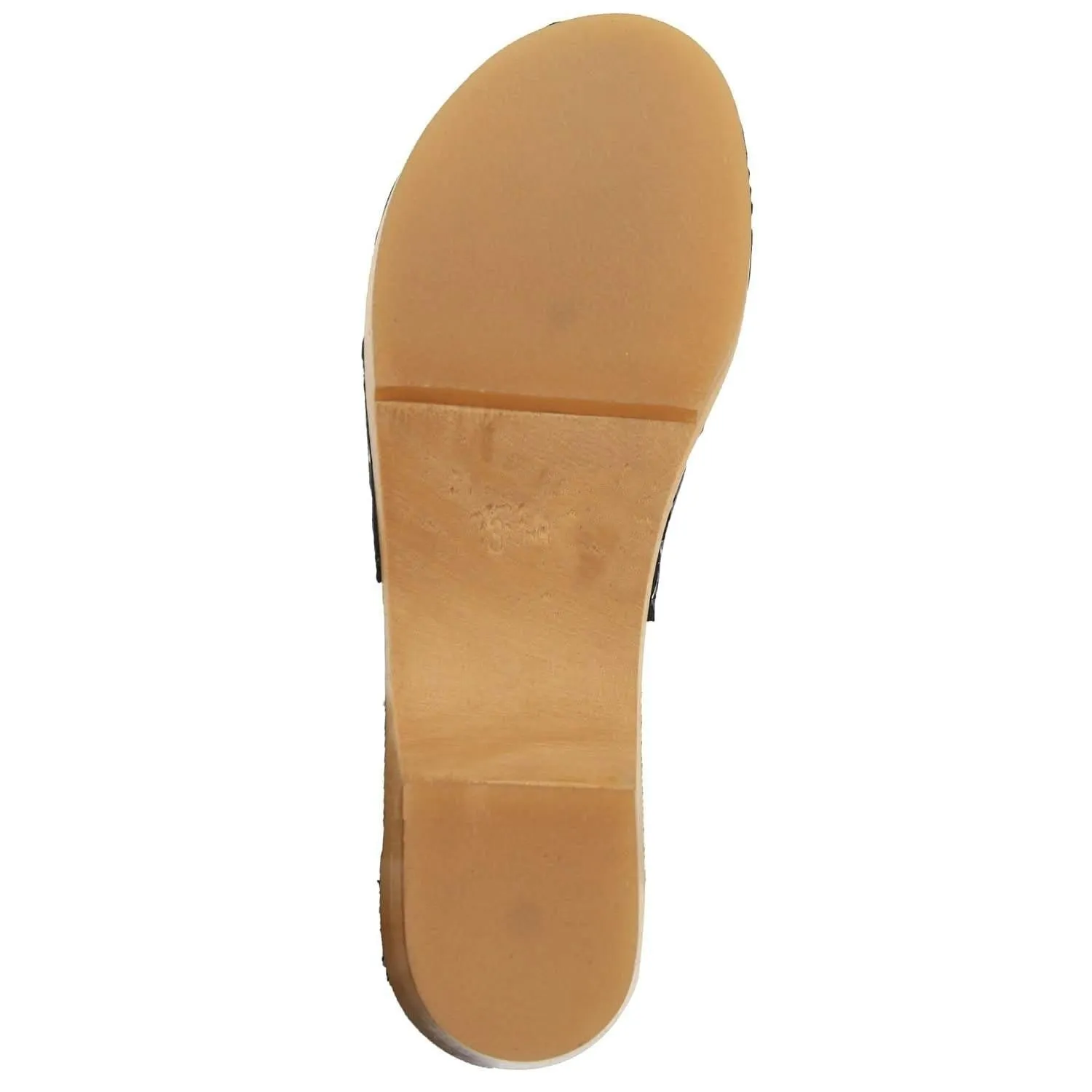 BJORK MILA Wooden Clog Sandals in Oiled Leather