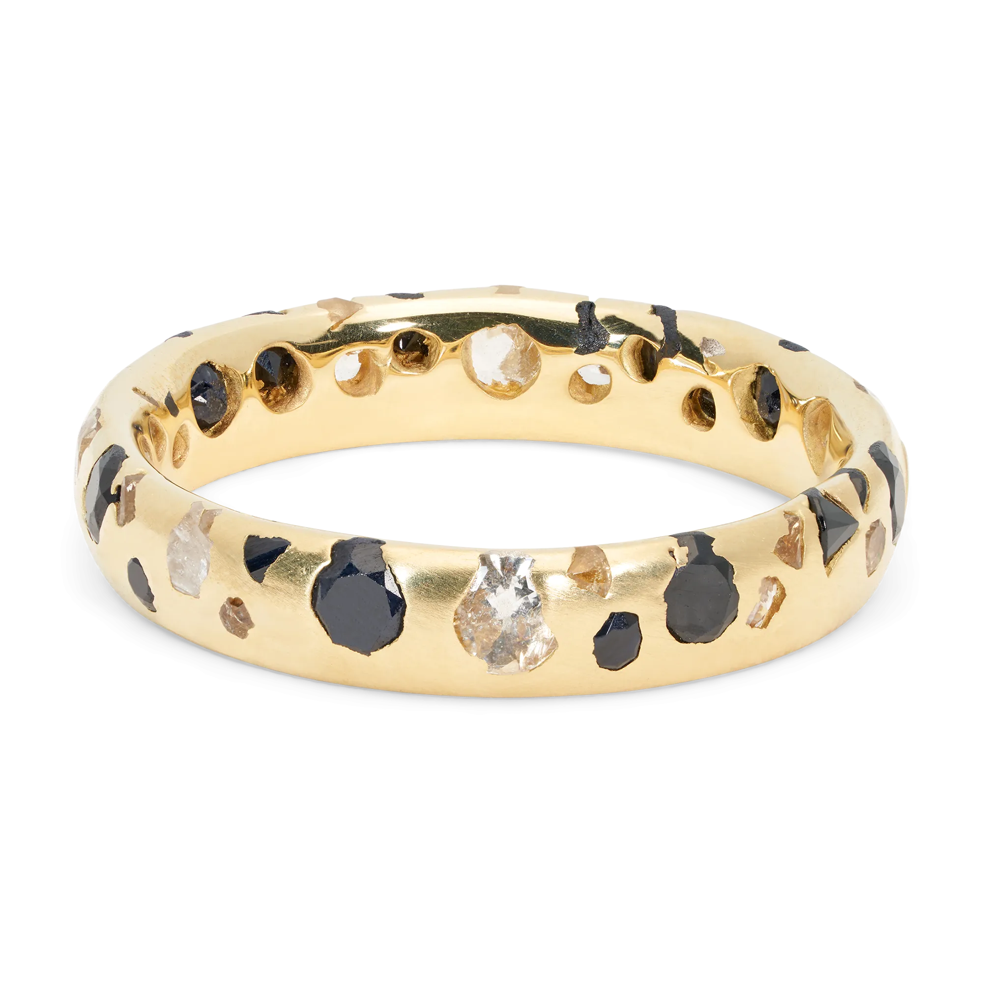Black & White Confetti Ring - Size 6 - 11581