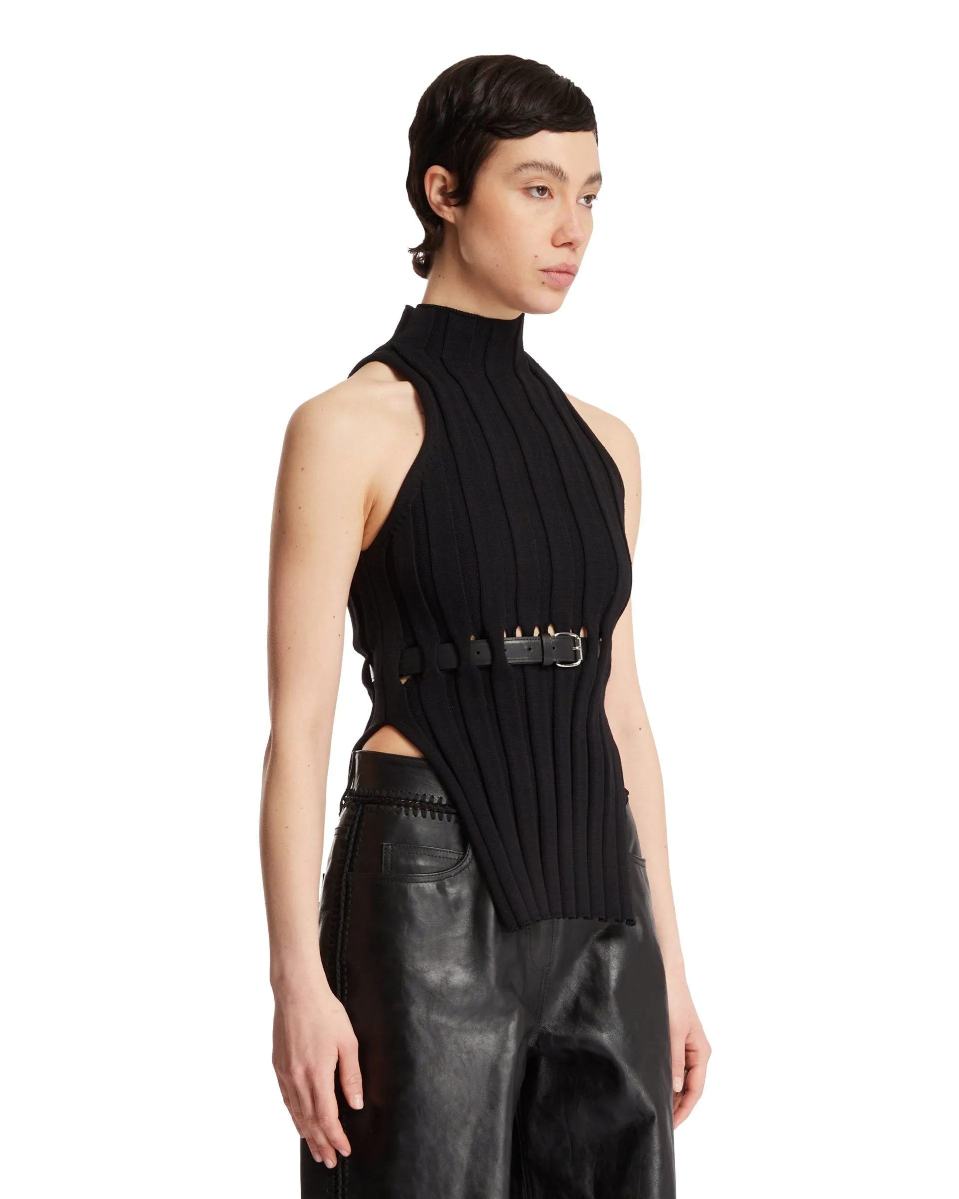Black Belted Top