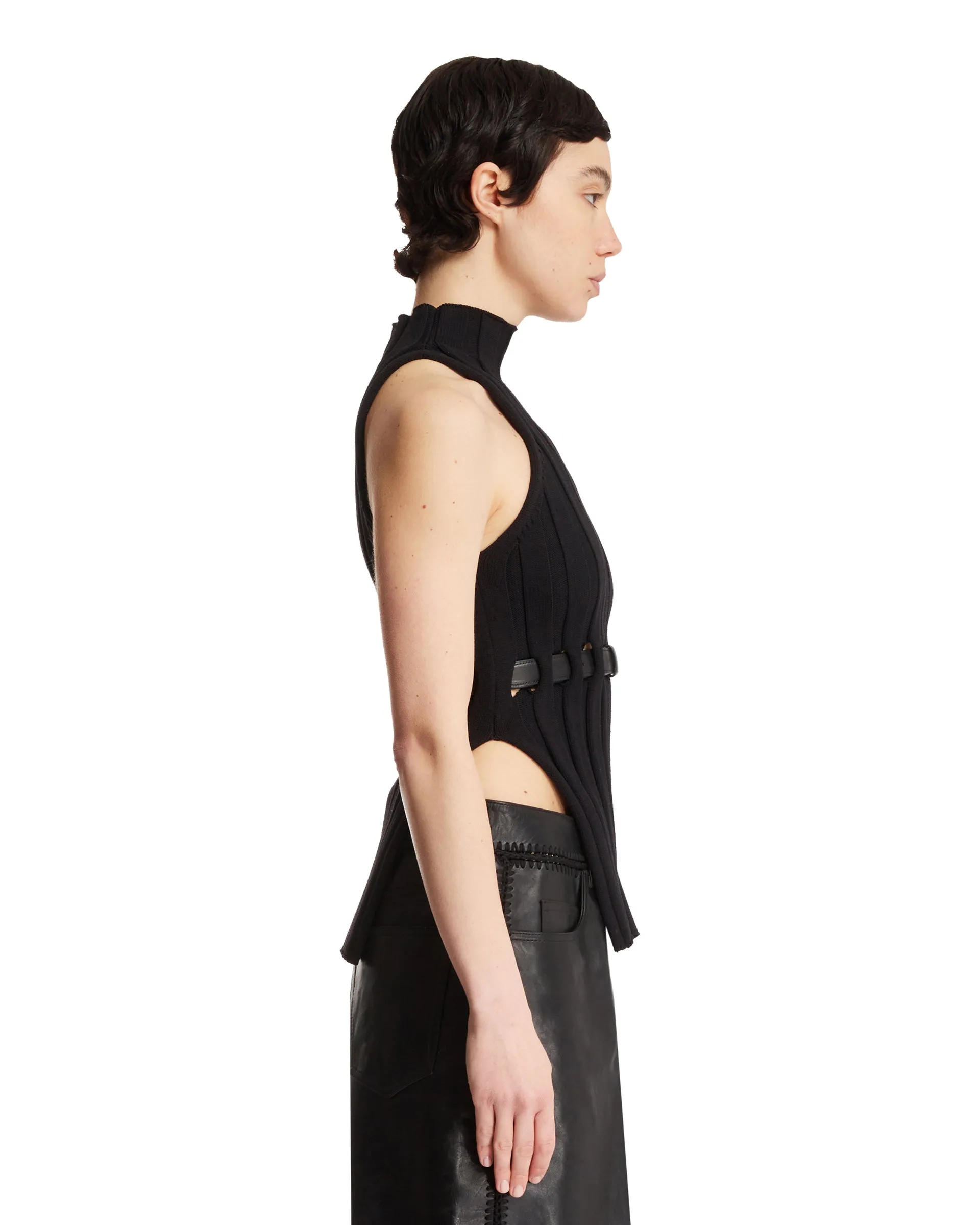 Black Belted Top
