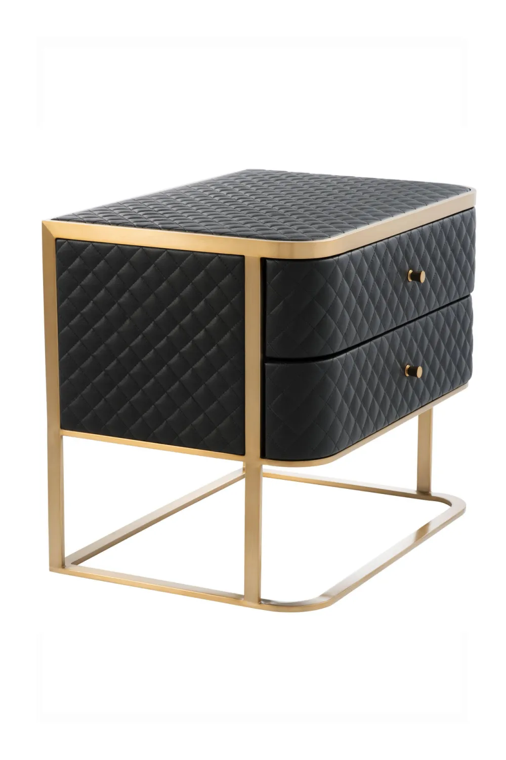 Elegant Black Leather Side Table | Eichholtz Monfort Collection