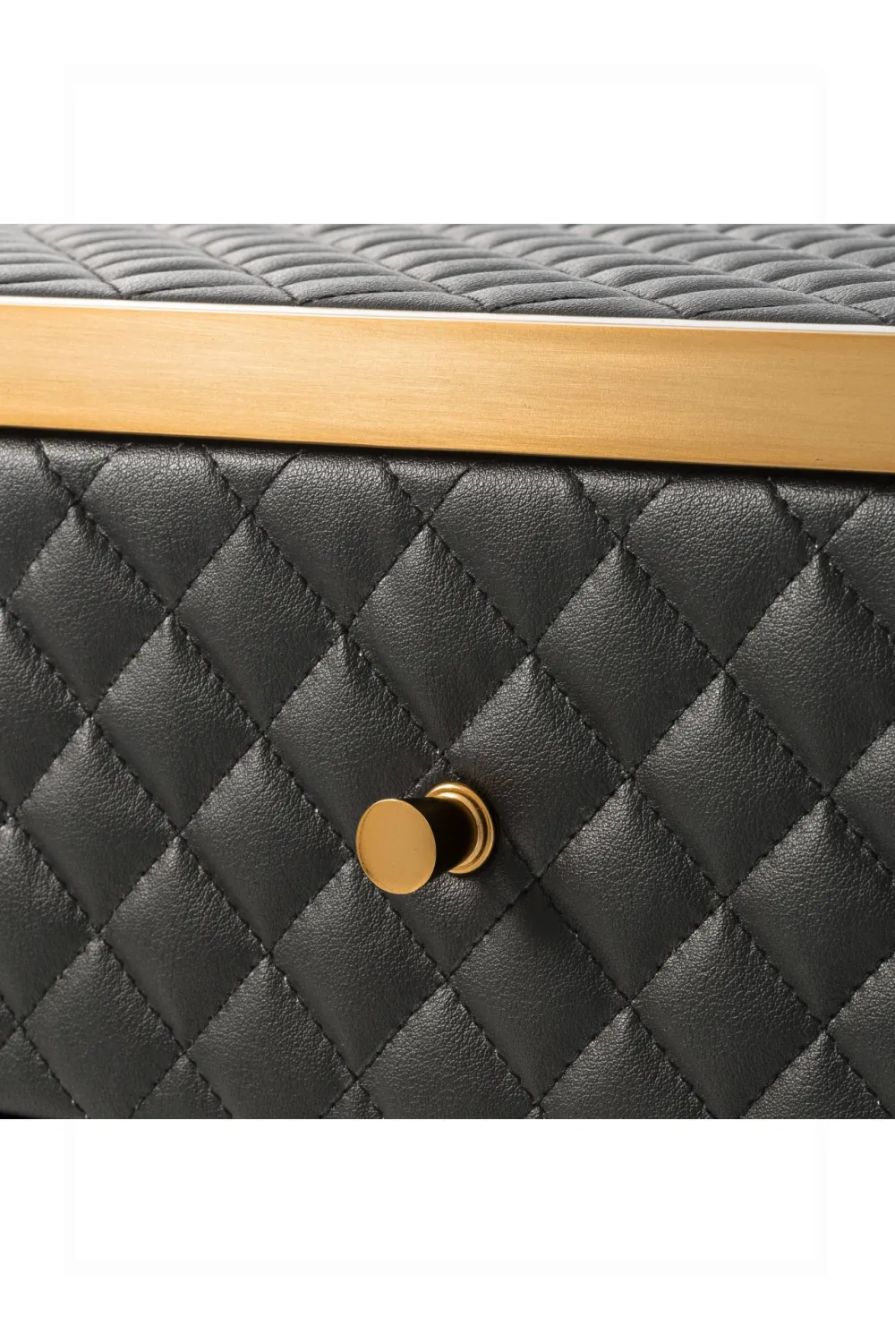 Elegant Black Leather Side Table | Eichholtz Monfort Collection