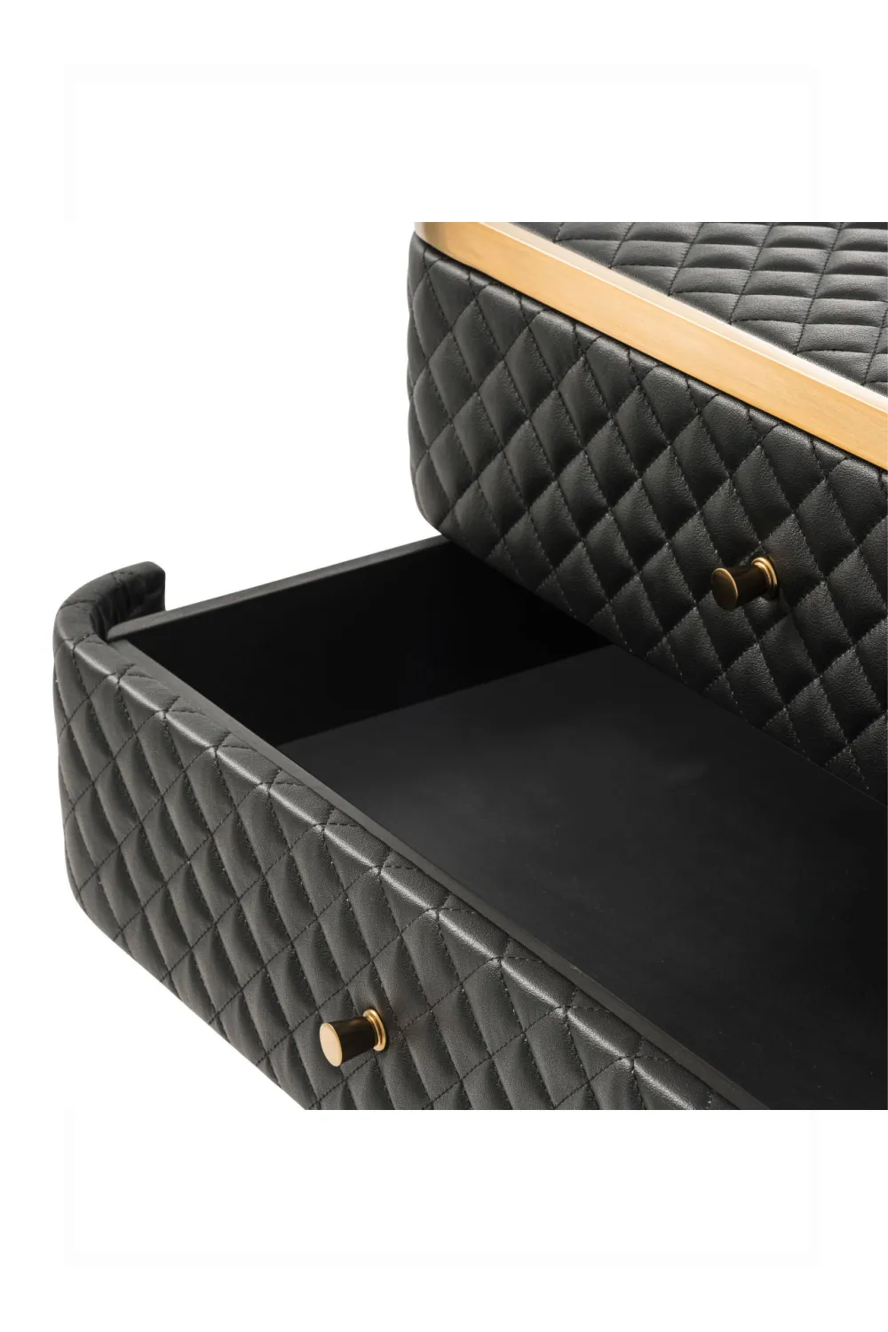 Elegant Black Leather Side Table | Eichholtz Monfort Collection
