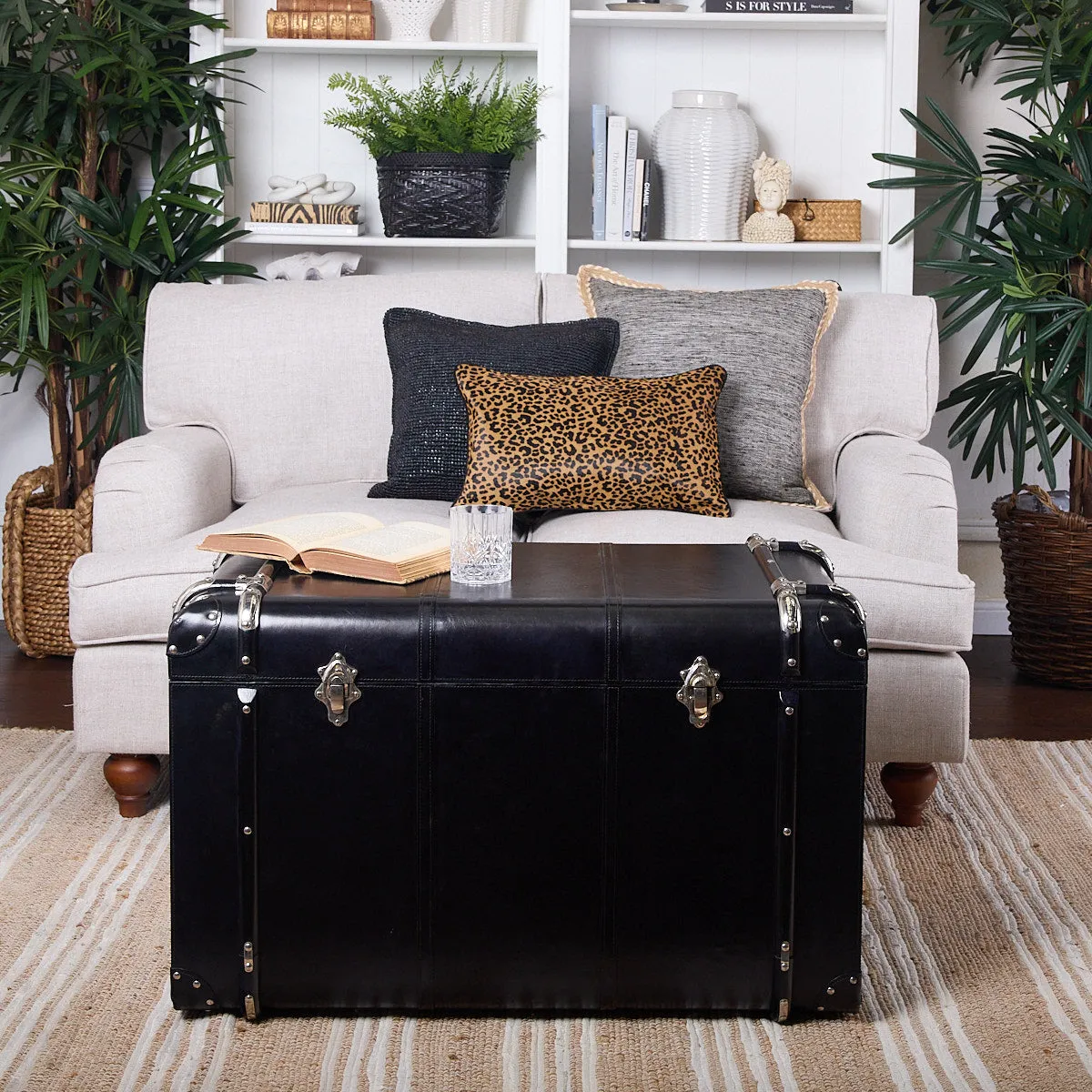 Black Leather Trunk
