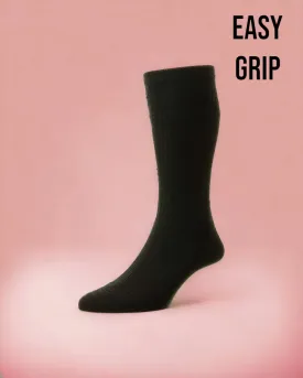 Black Wool Rich Easy Grip Socks