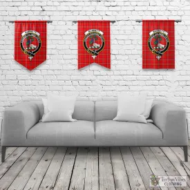Burnett Modern Tartan Gonfalon, Tartan Banner with Family Crest