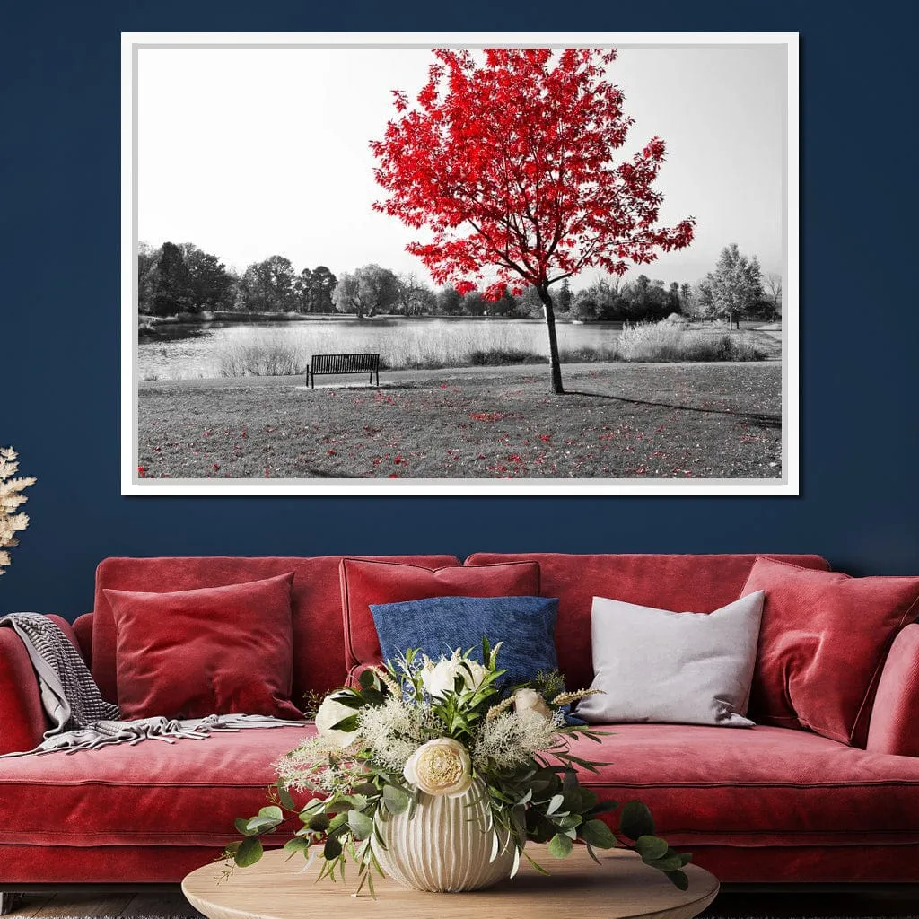 Calm View By The Red Tree