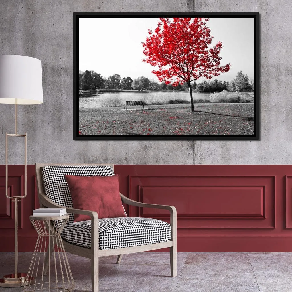 Calm View By The Red Tree