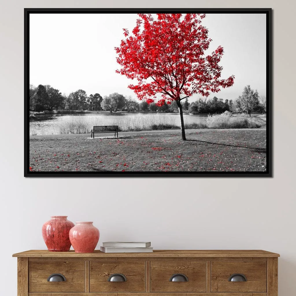 Calm View By The Red Tree