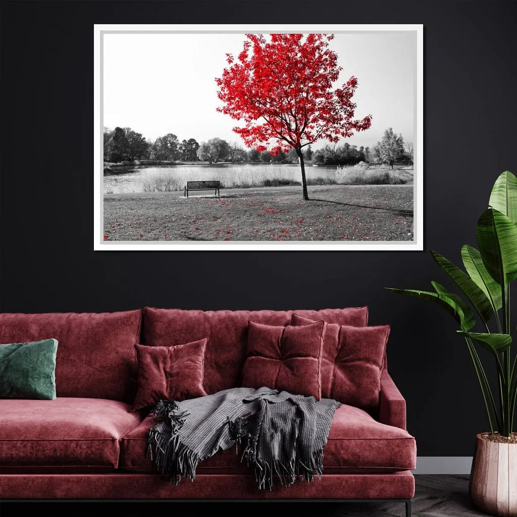 Calm View By The Red Tree