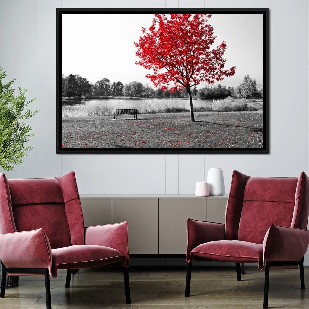 Calm View By The Red Tree