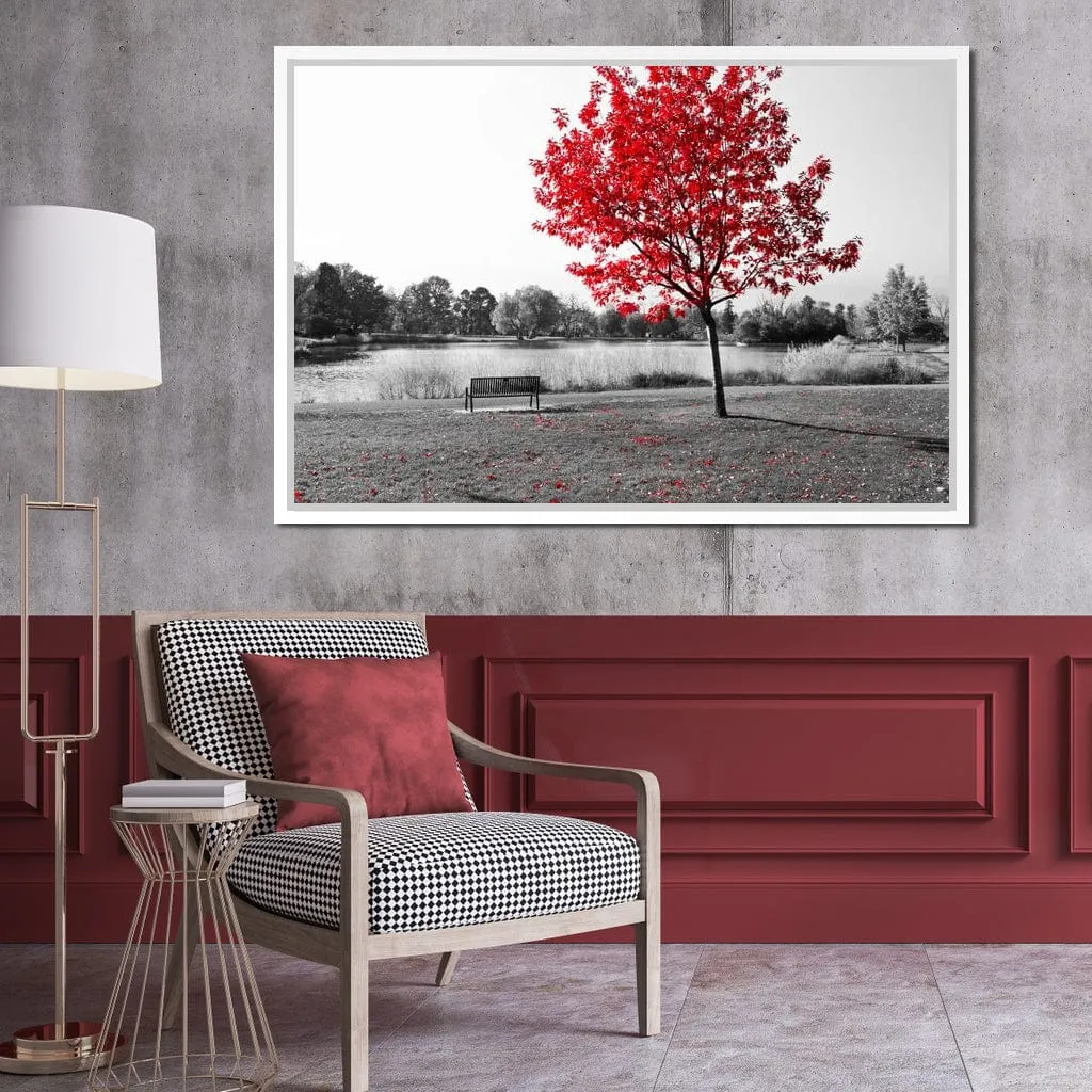 Calm View By The Red Tree