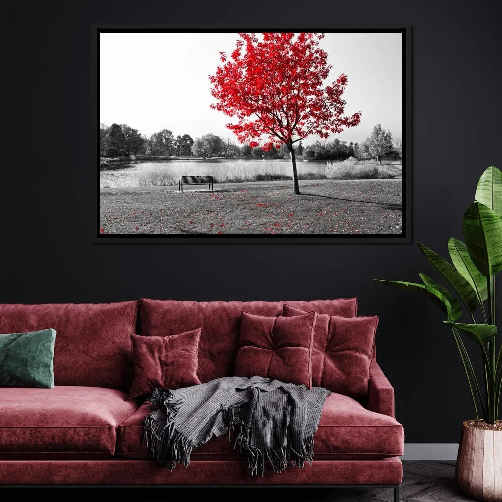 Calm View By The Red Tree