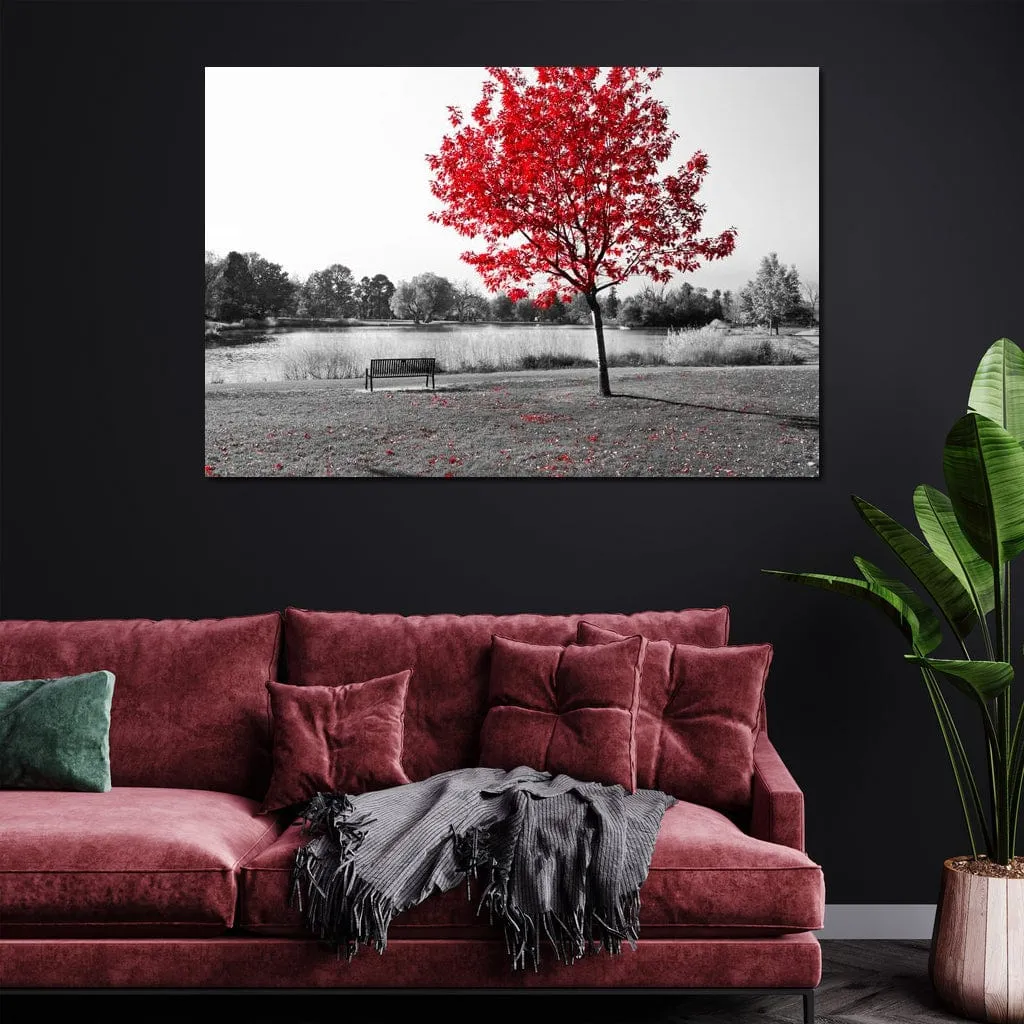Calm View By The Red Tree
