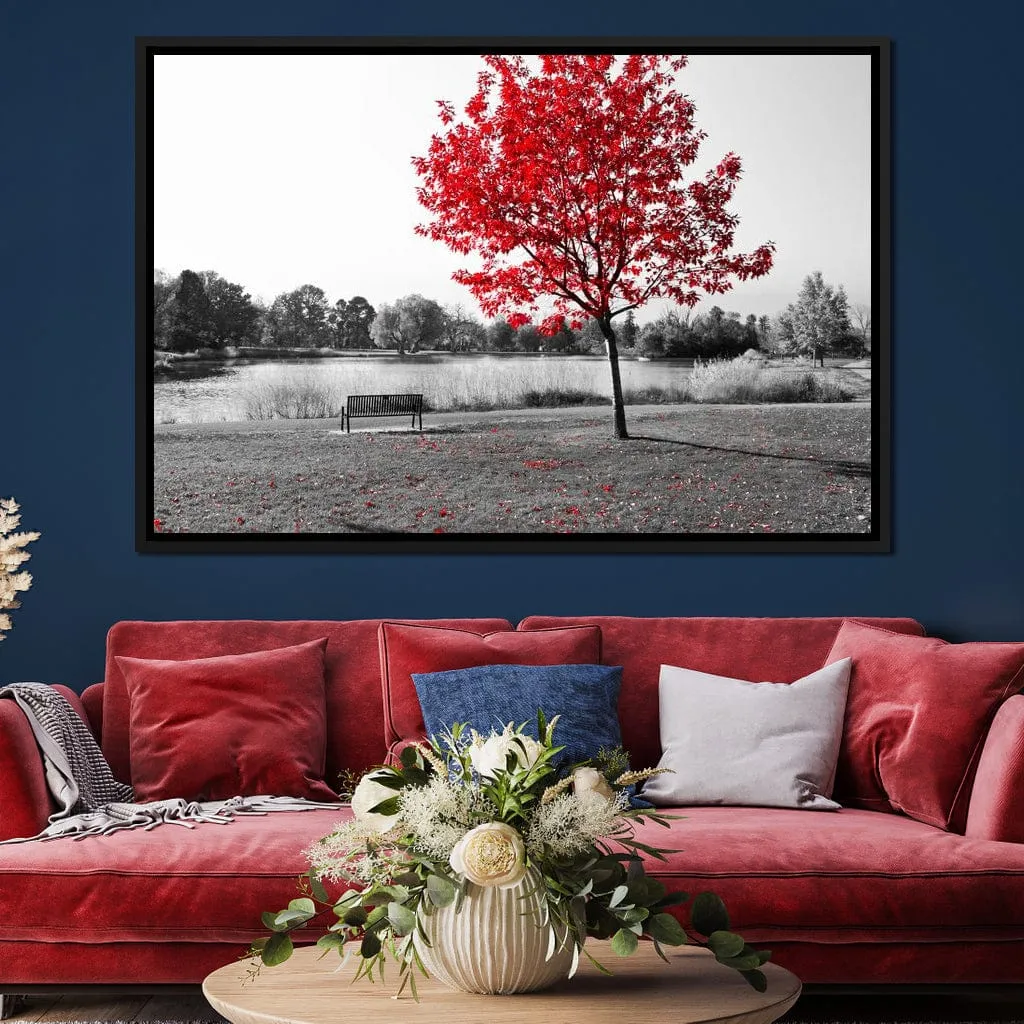 Calm View By The Red Tree
