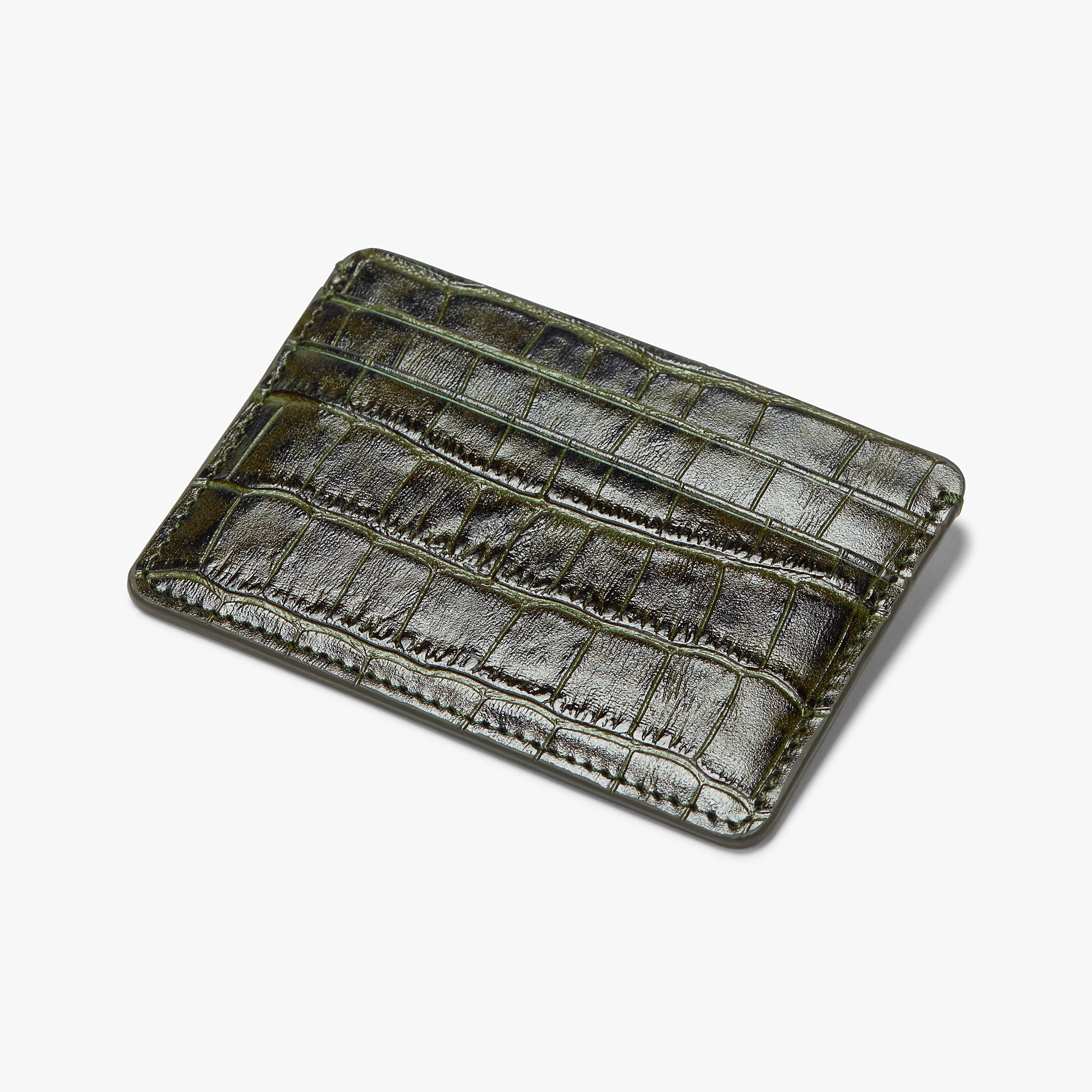 Card Case - Embossed Croc :: Nori