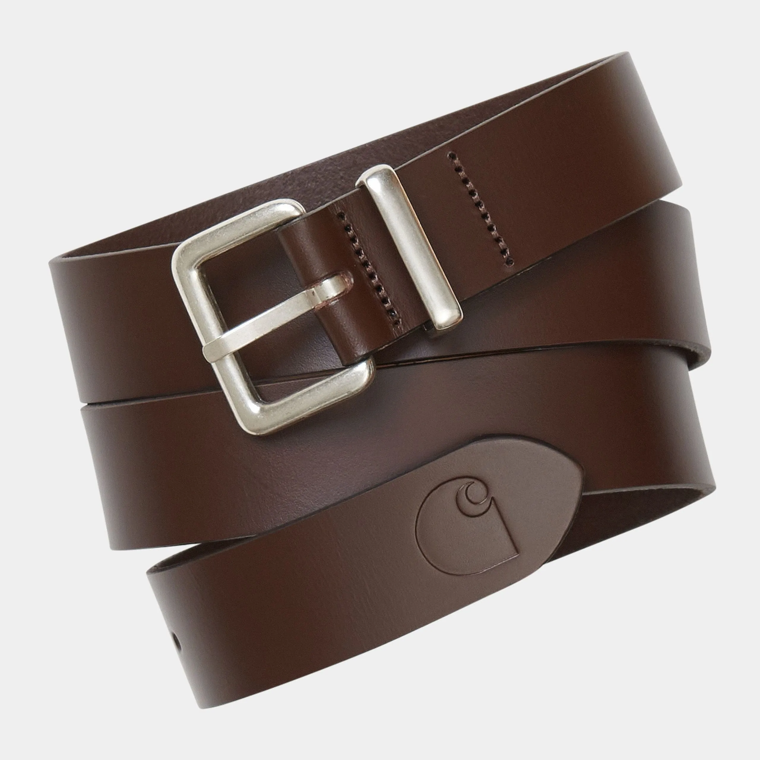 Carhartt Logo Belt Dark Brown / Silver