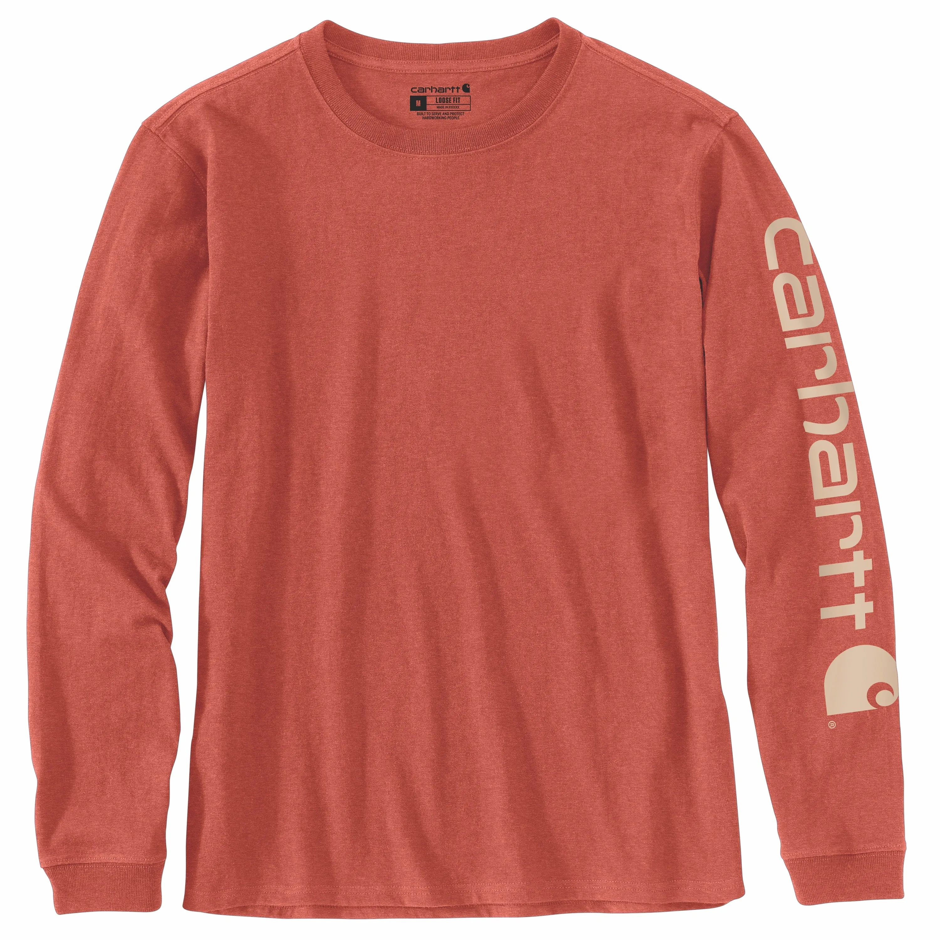 Carhartt Women's Heavyweight Long Sleeve Logo T-Shirt_Earthen Clay Heather